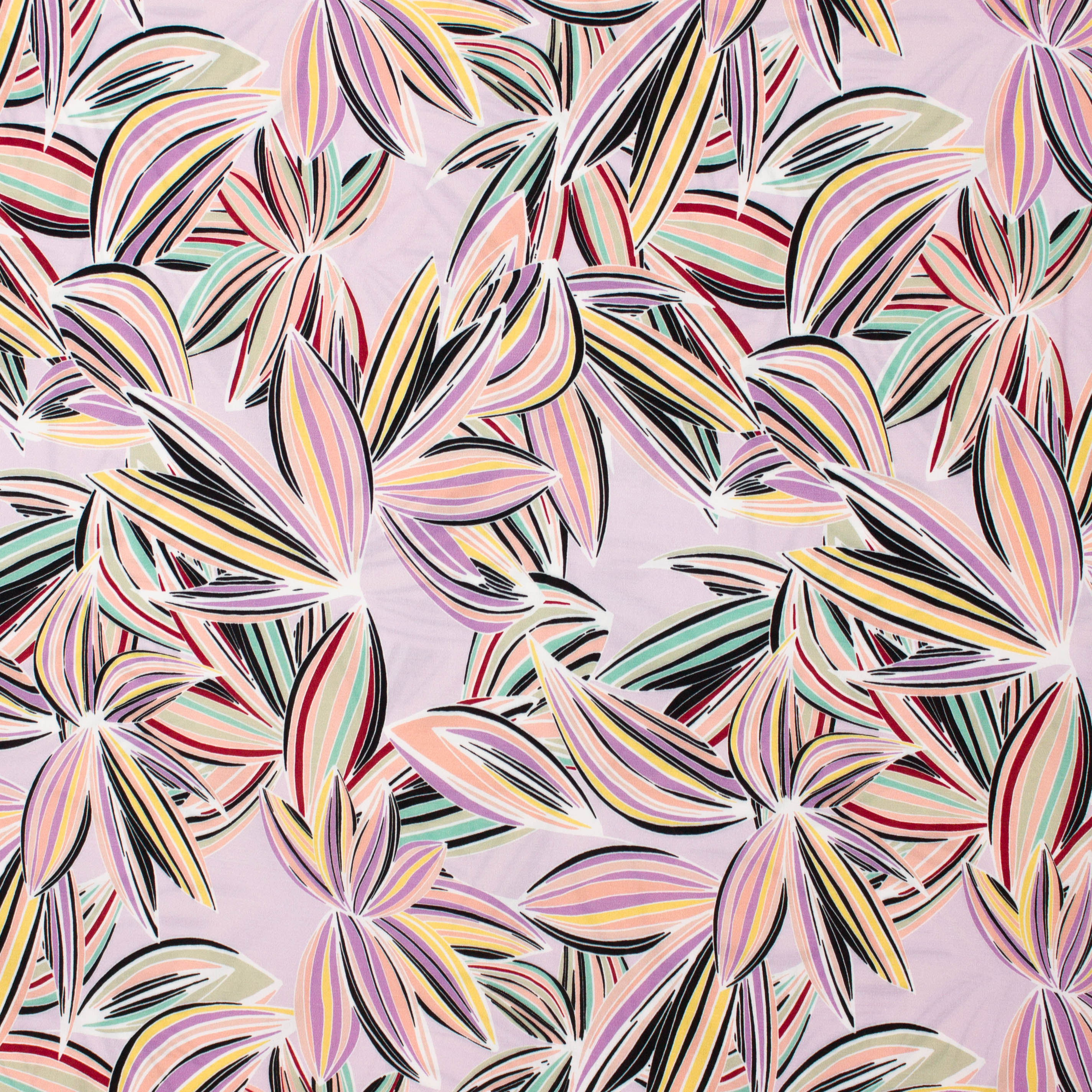 Lila viscose met bloemen van Fibre Mood