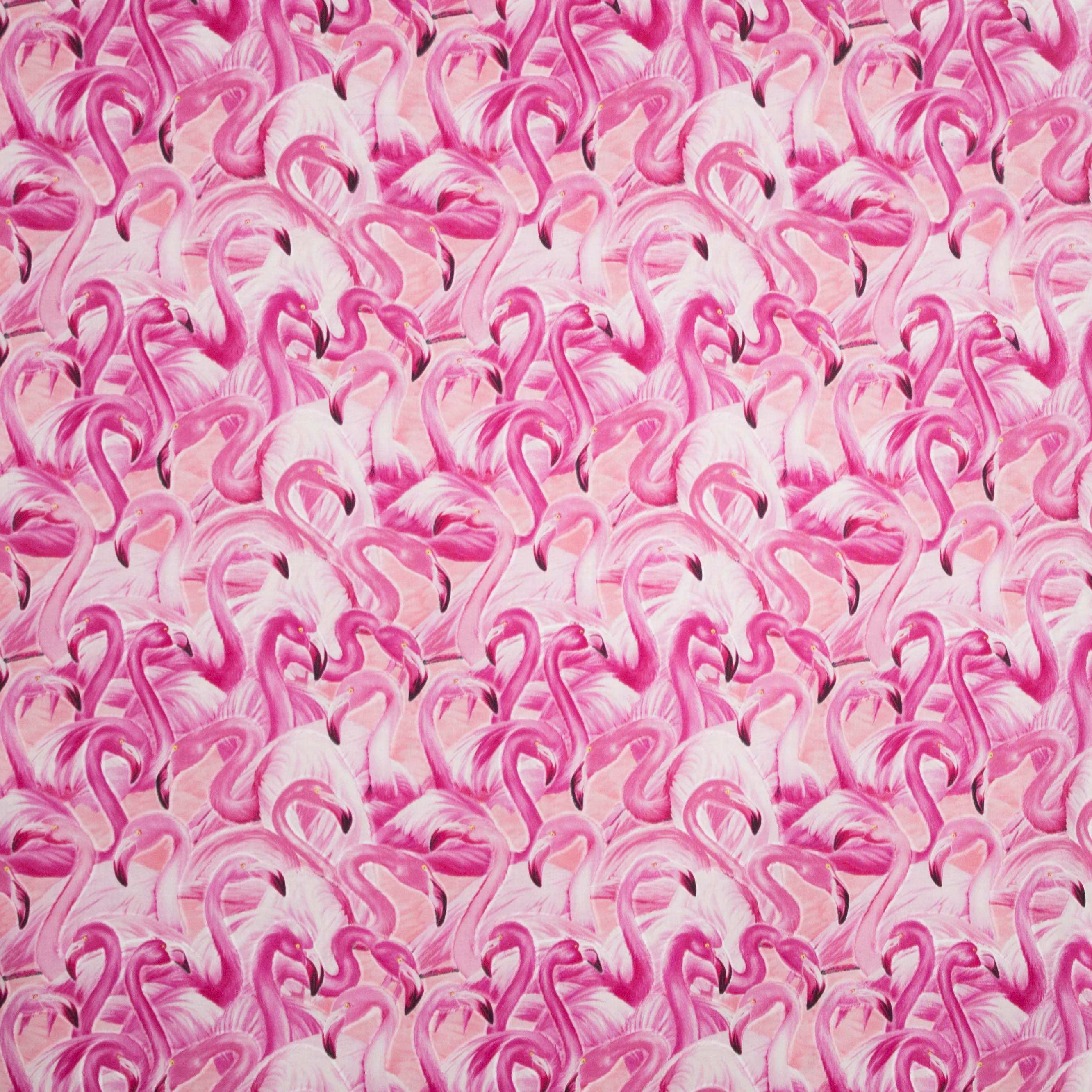Roze katoen met flamingo motief
