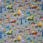 Grijze katoen met werf motief