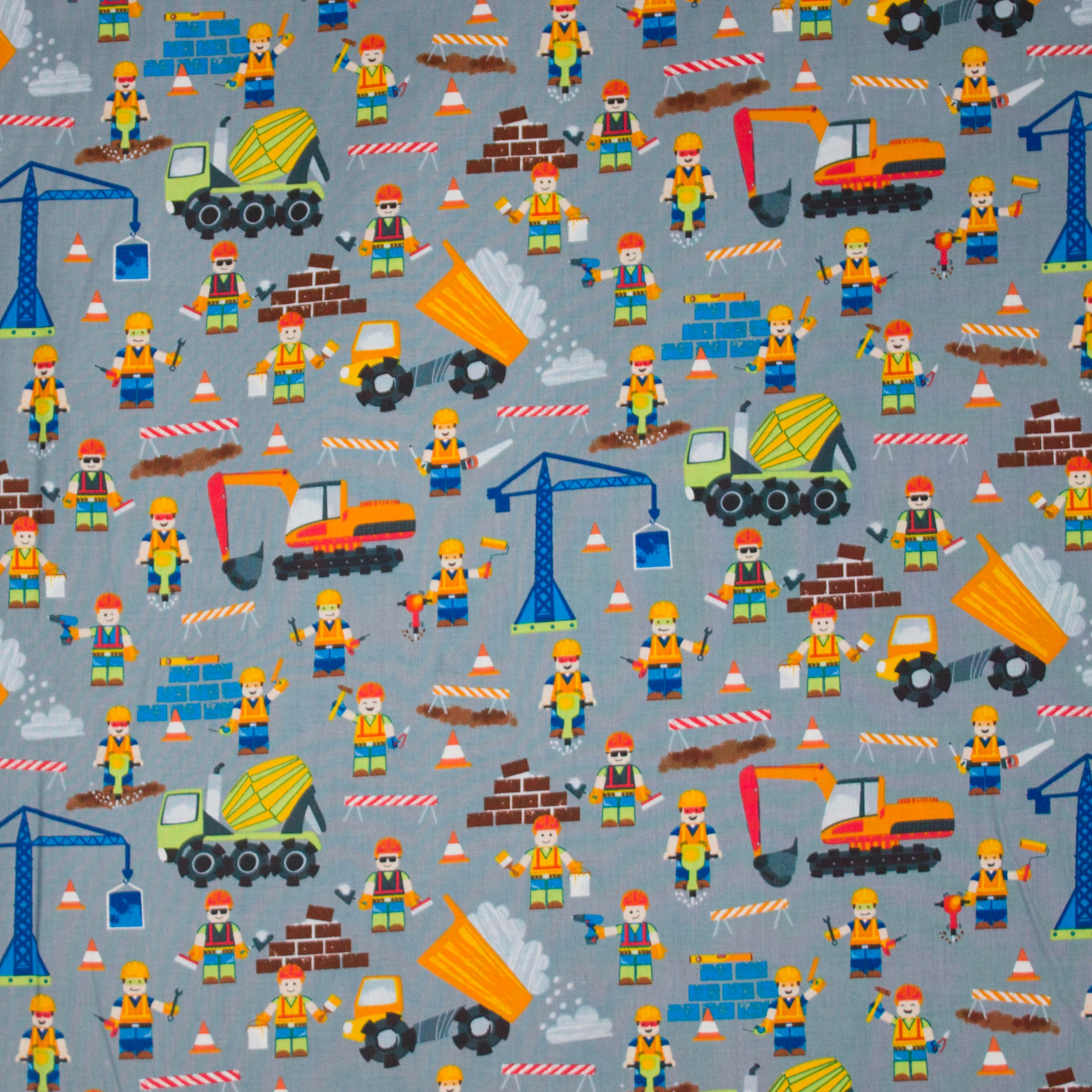 Grijze katoen met werf motief