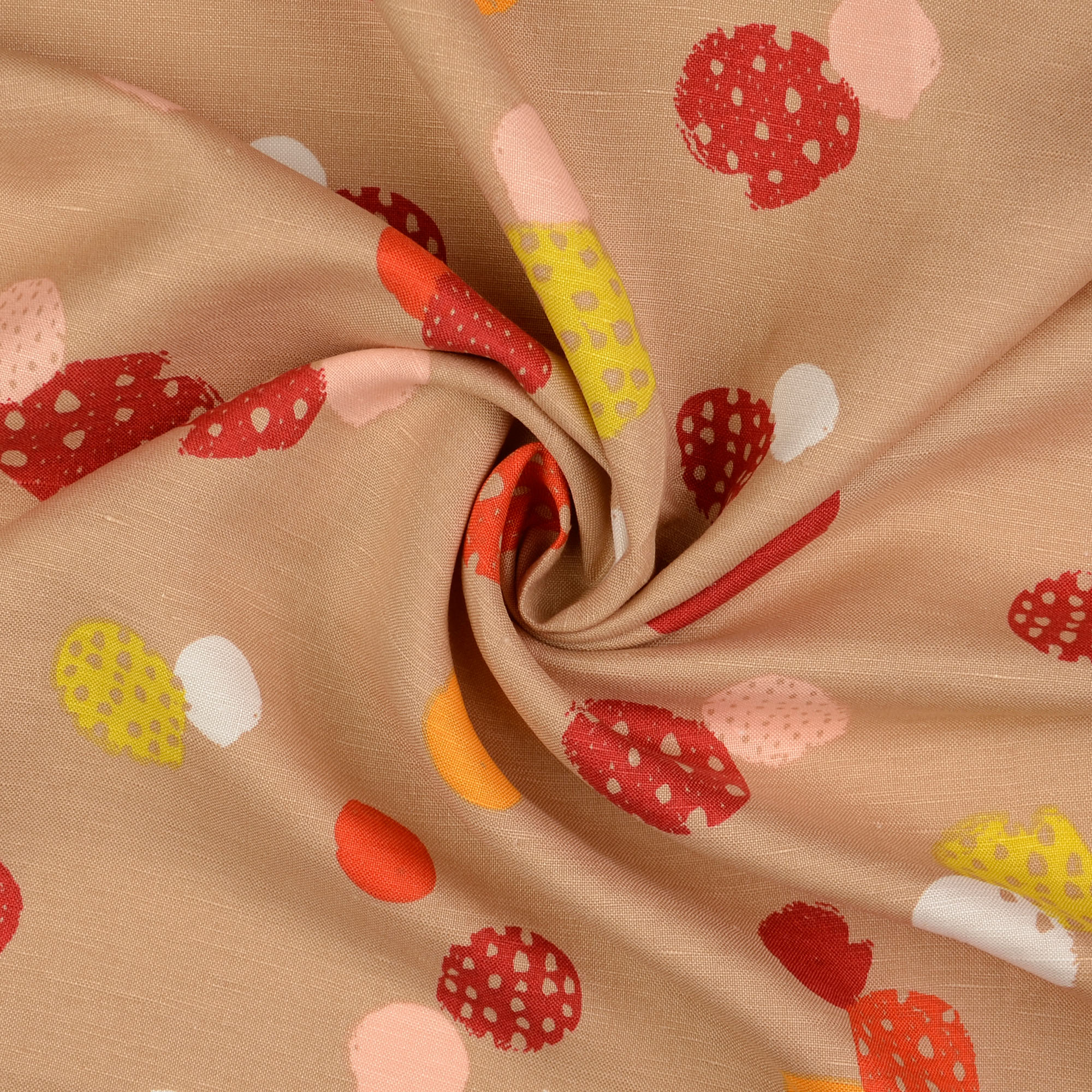Bruine linnen viscose met stippen van Milliblu's
