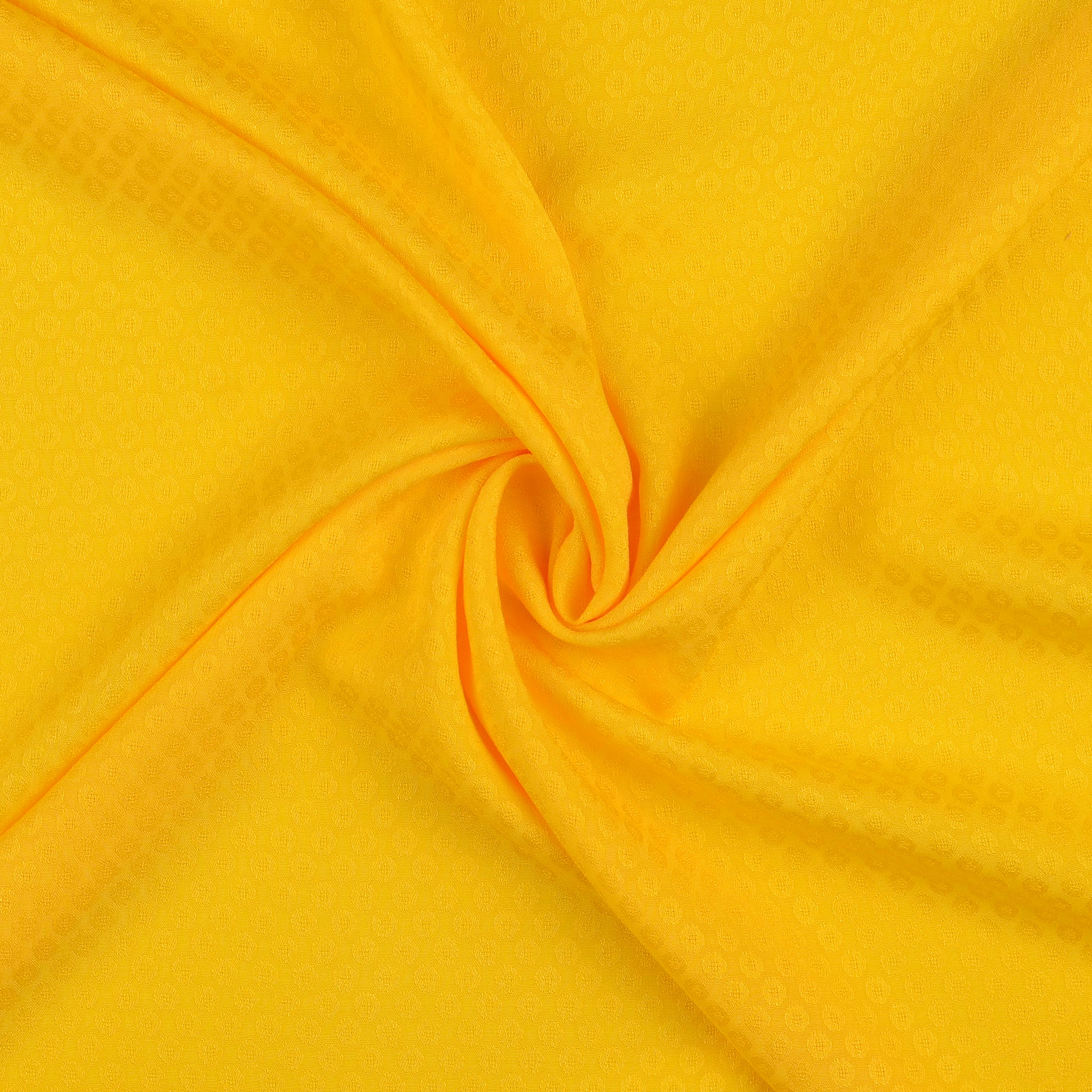Gele viscose met cirkelmotief van Milliblu's