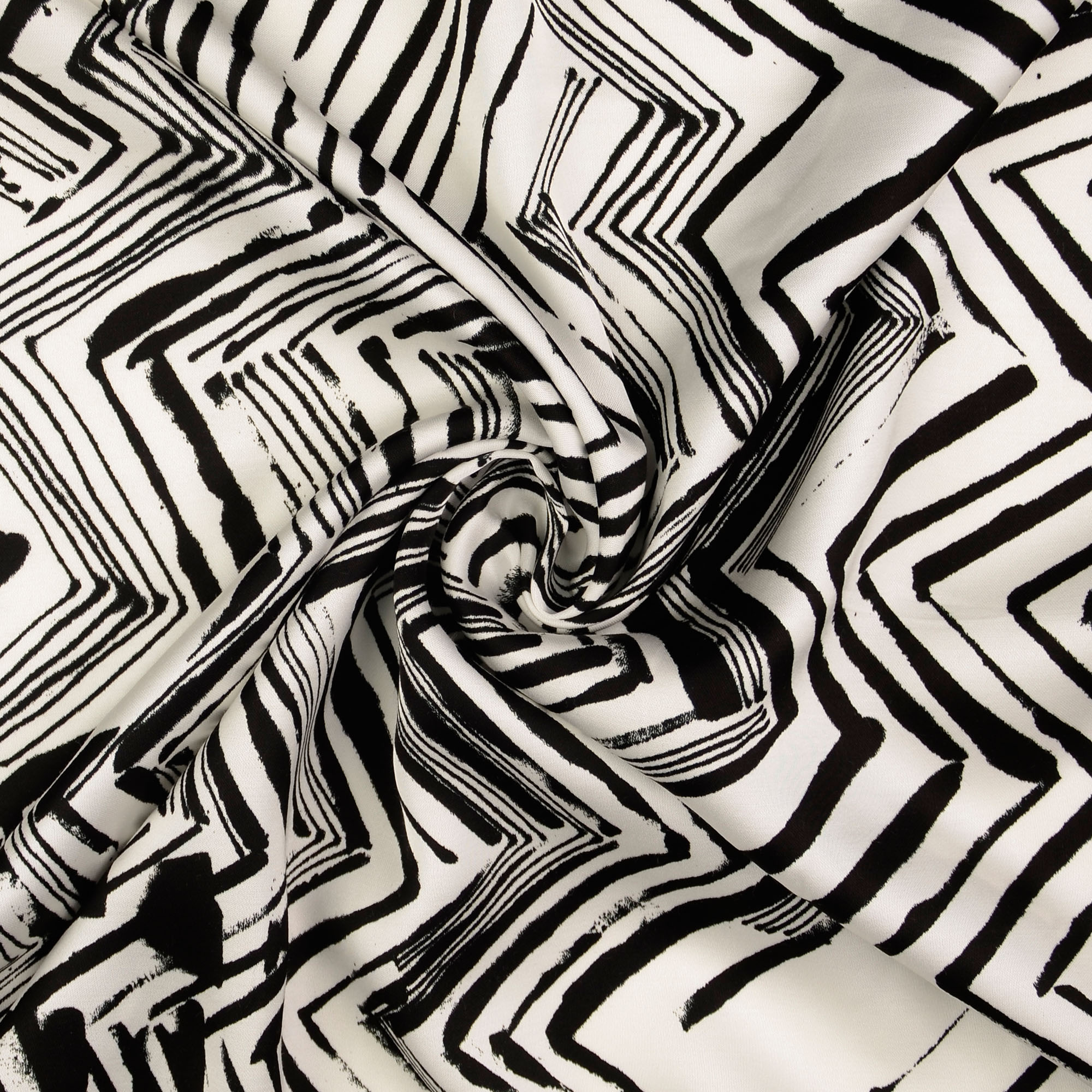 Wit gesatineerde viscose gestreept van Milliblu's