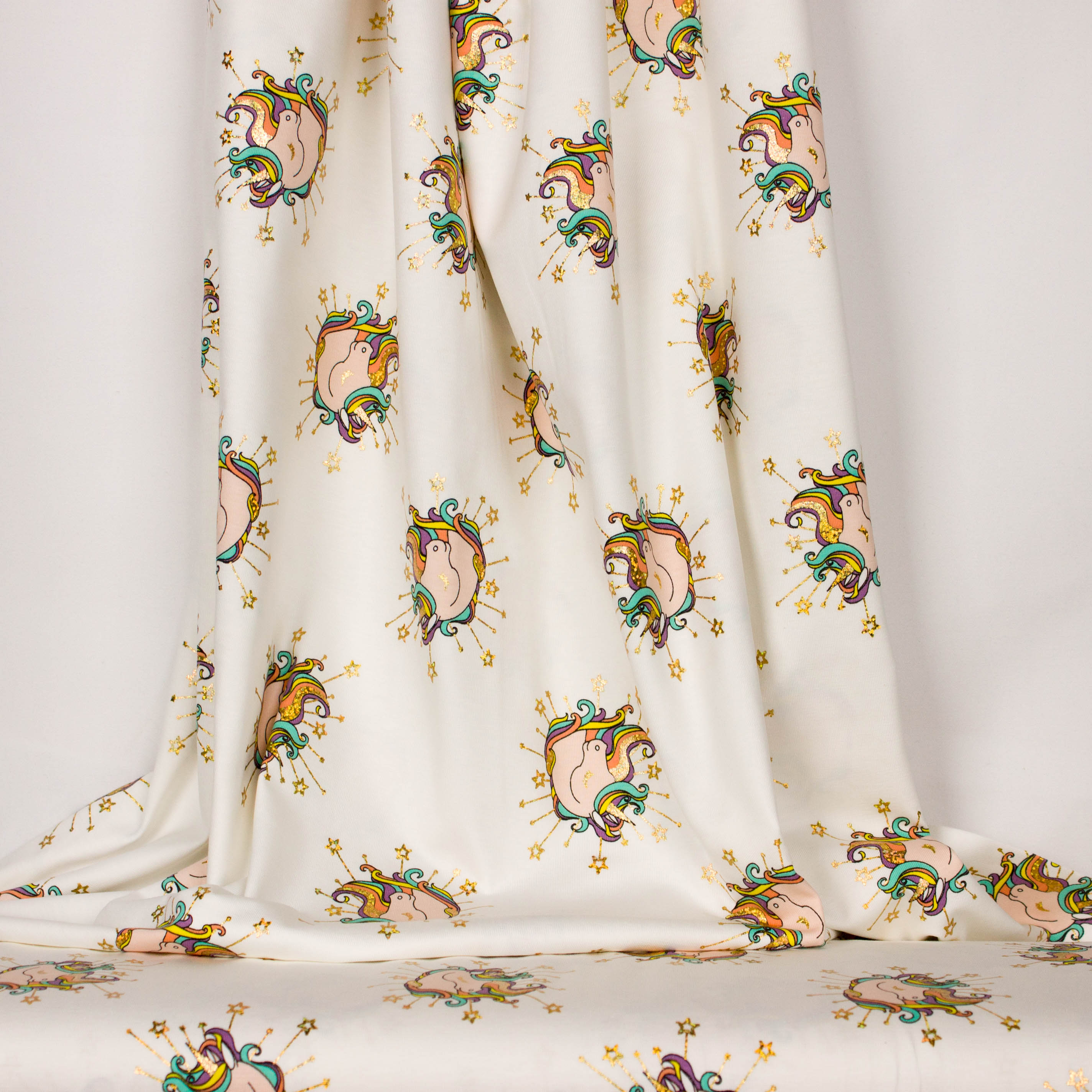 Witte tricot met eenhoorns