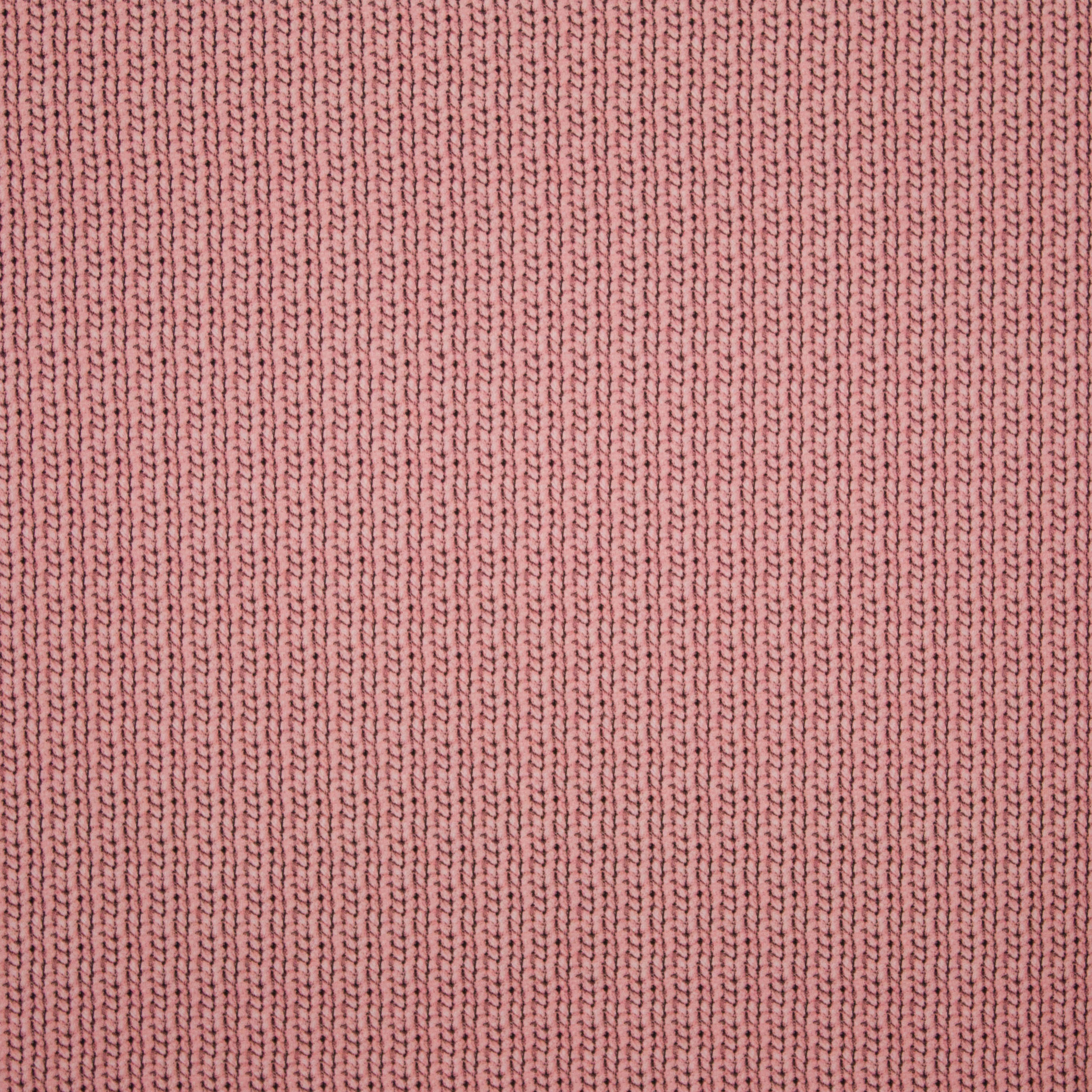French terry roze kabel motief