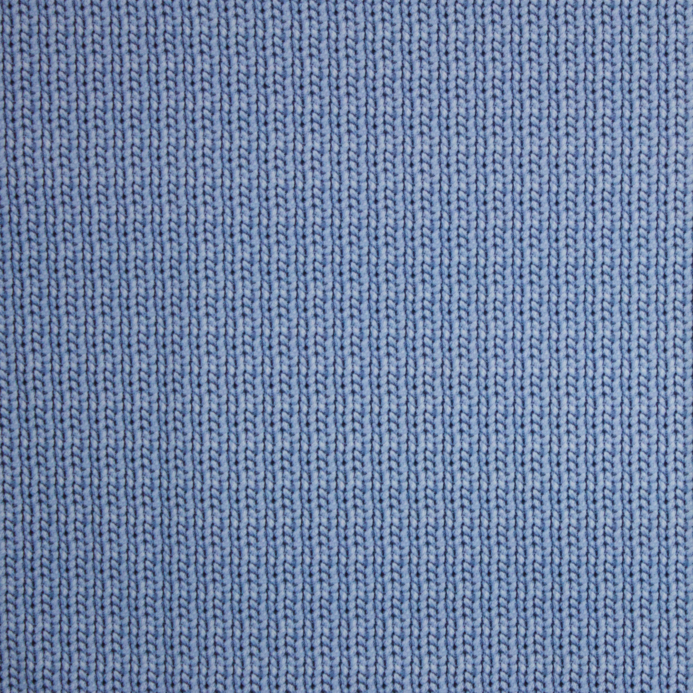 French terry blauw kabel motief