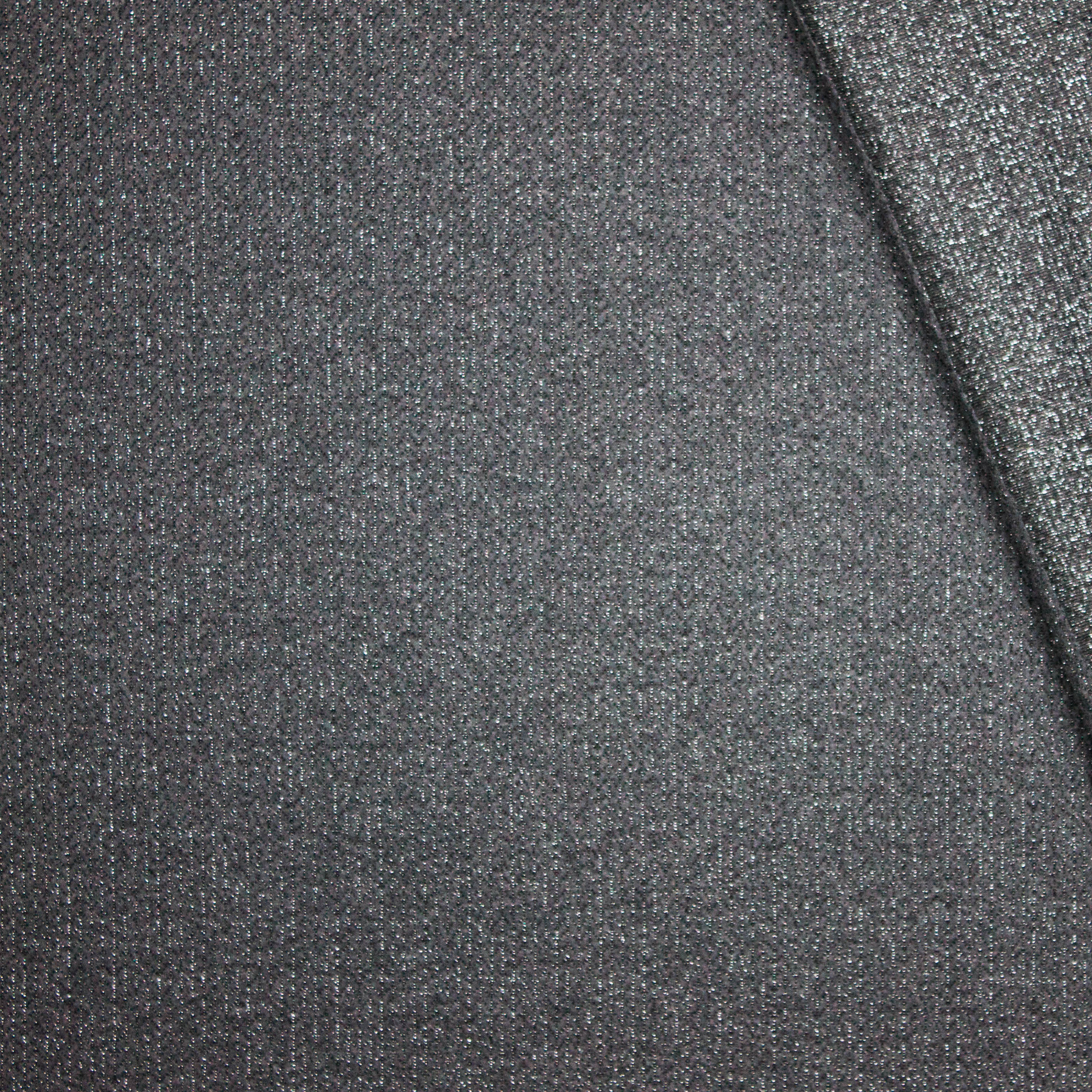 Structuurtricot donkergrijs kabel motief met glinsterdraad