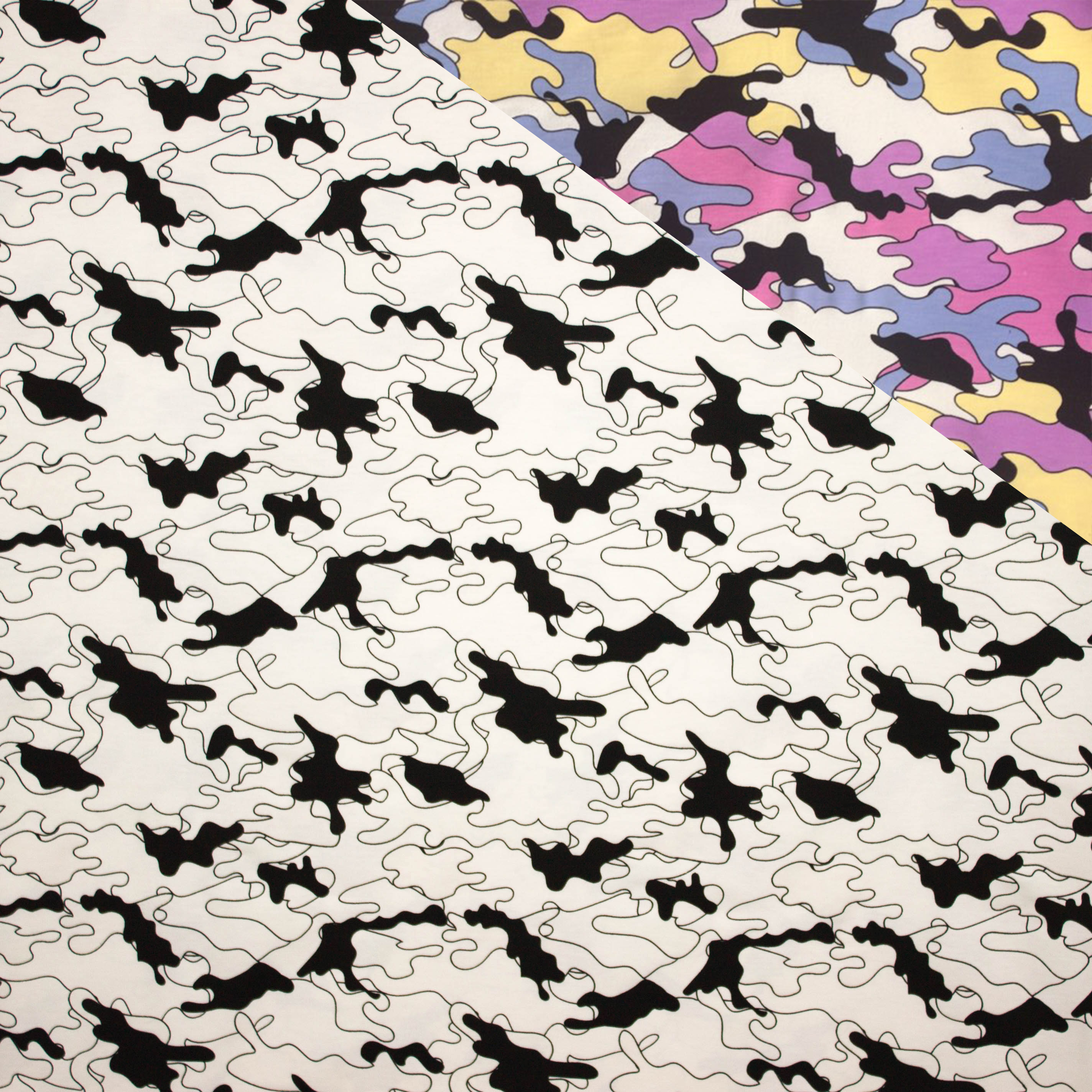 Kleur veranderende tricot met leger motief