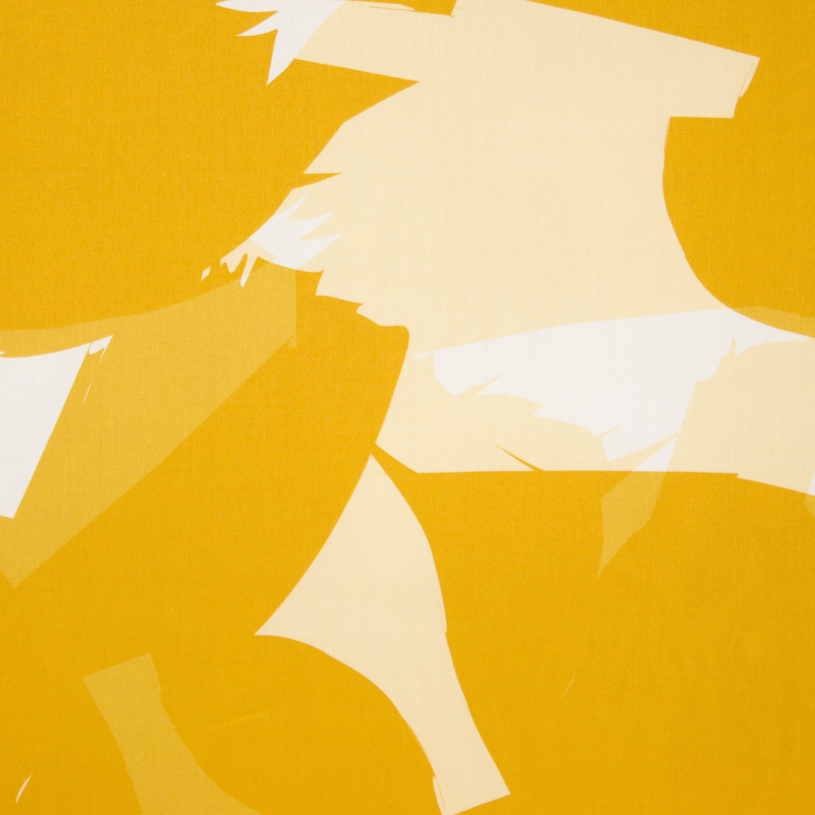 Gele/Oker abstracte viscose van Mind The Maker