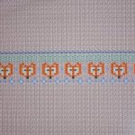 French terry paneel blauw met kabelprint en vosjes