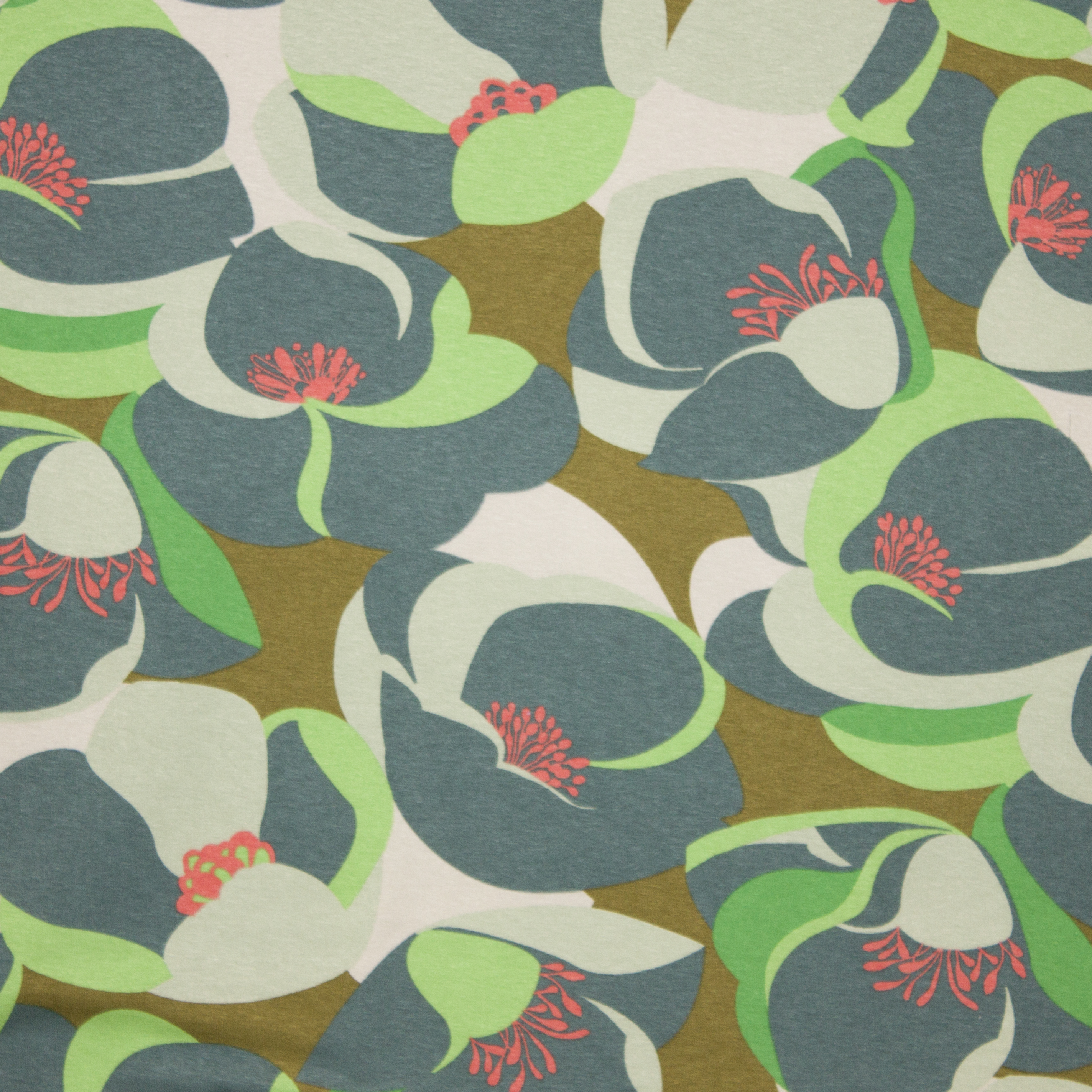 Viscose tricot met abstracte bloemen