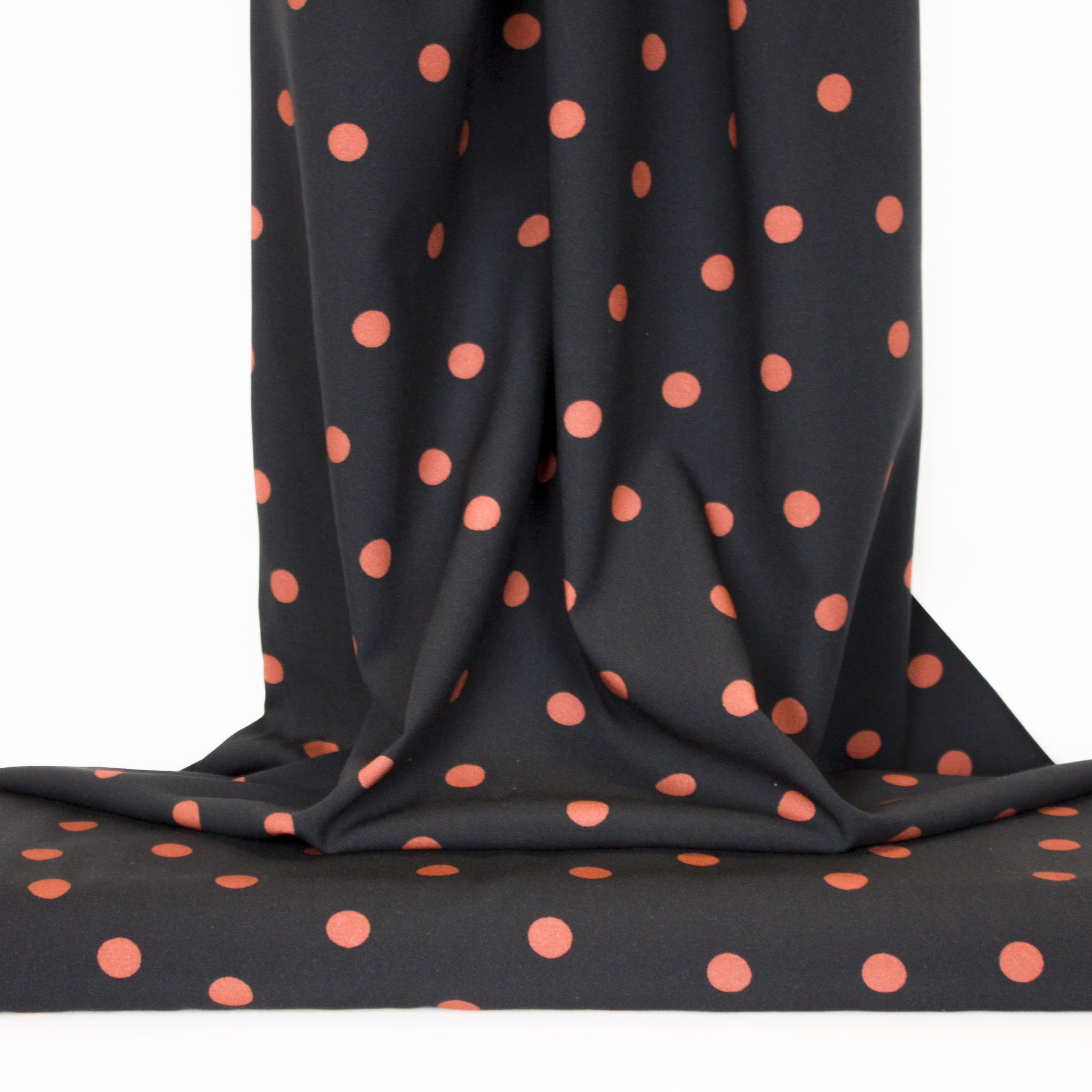 Viscose stretch zwart met stippen - Mind The Maker