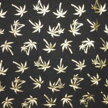Donkergrijze tricot met gouden palmbomen van Stitched by you