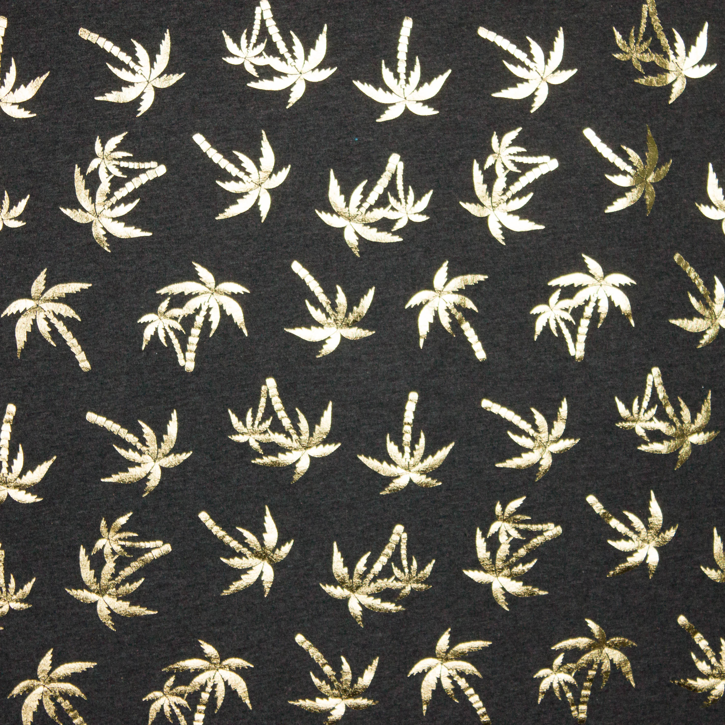 Donkergrijze tricot met gouden palmbomen van Stitched by you