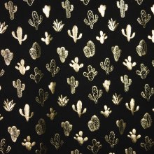 zwarte tricot met gouden cactusjes van Stitched by you
