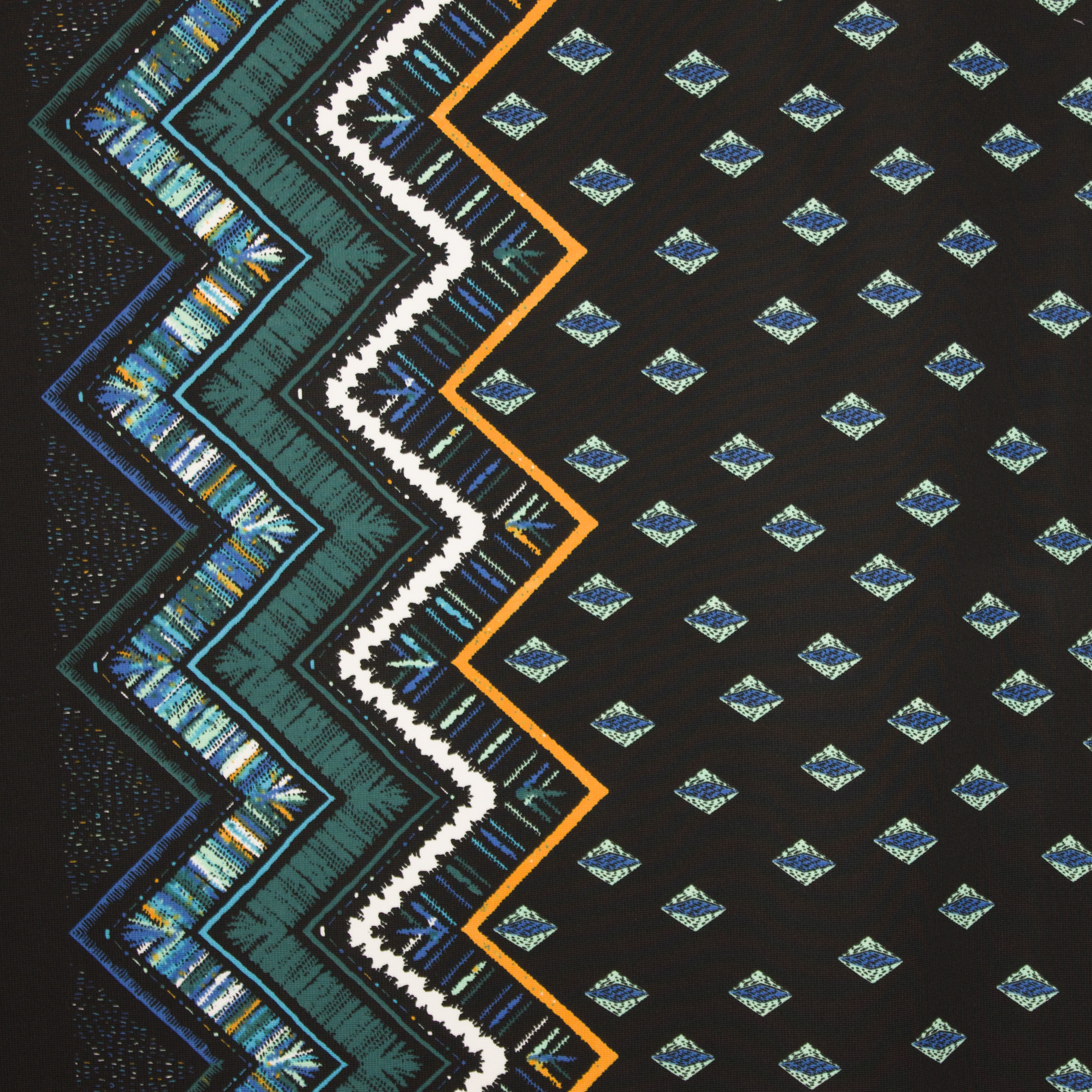 Zwarte rekbare polyester met abstract motief van 'My Image'