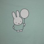 Lichtgroen sweater paneel Nijntje met ballonnen