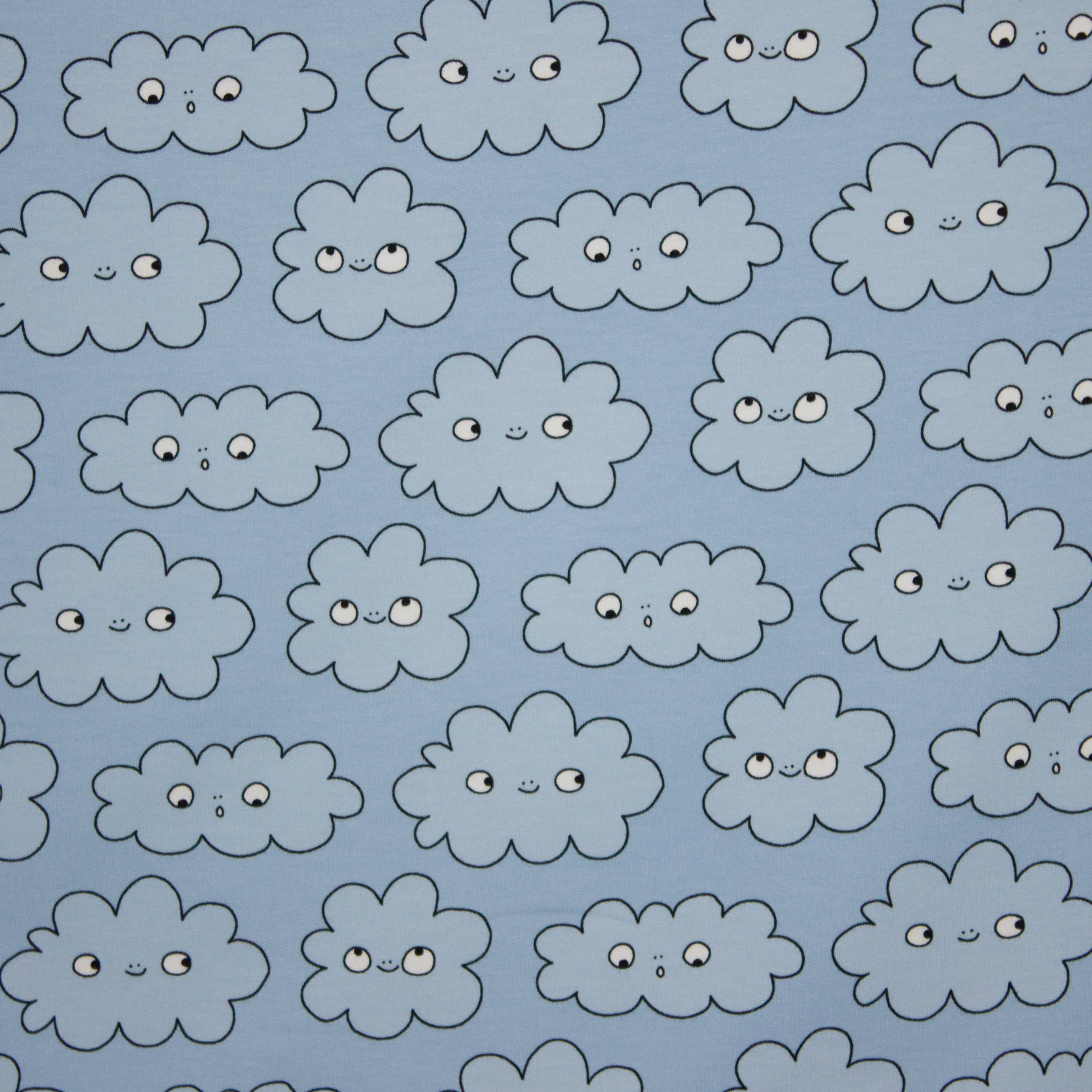 Lichtblauwe sweater met wolkjes van Eva Mouton