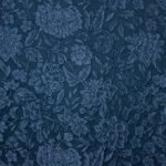 Donkerblauwe jacquard met bloemenmotief