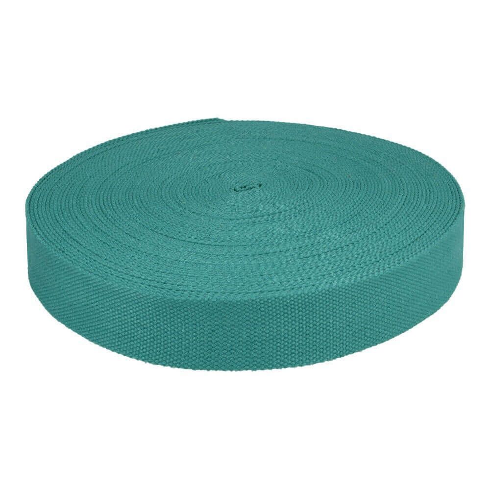 Tassenband / keperband 38 mm petrol groen