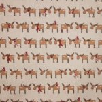 Ecru canvas met rendieren (bruin, rood en wit)