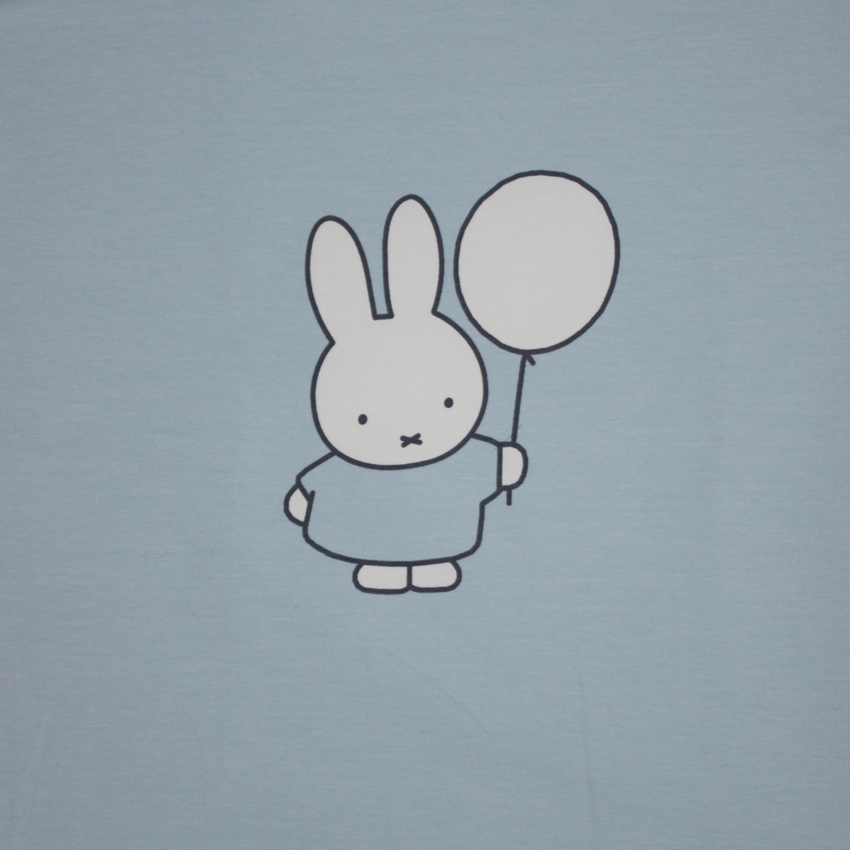 Lichtblauw sweater paneel Nijntje met ballonnen