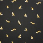 Zwarte Italiaanse viscose met vossen print