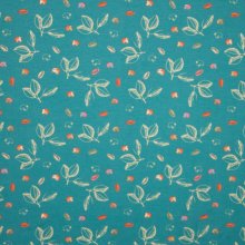 Groene tricot met blaadjes en vogeltjesmotief van Stenzo