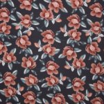 Zwarte viscose met bloemenmotief
