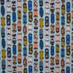 Lichtblauwe tricot met skateboard print  'Cool Skateboard' van Poppy