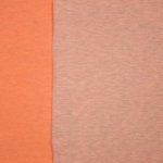 Neonoranje sweaterstof met fijne grijze streepjes - 'Neon sweat' van Poppy