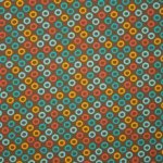 Bruine tricot met ringen motief in oranje, oker en turquoise van Stenzo