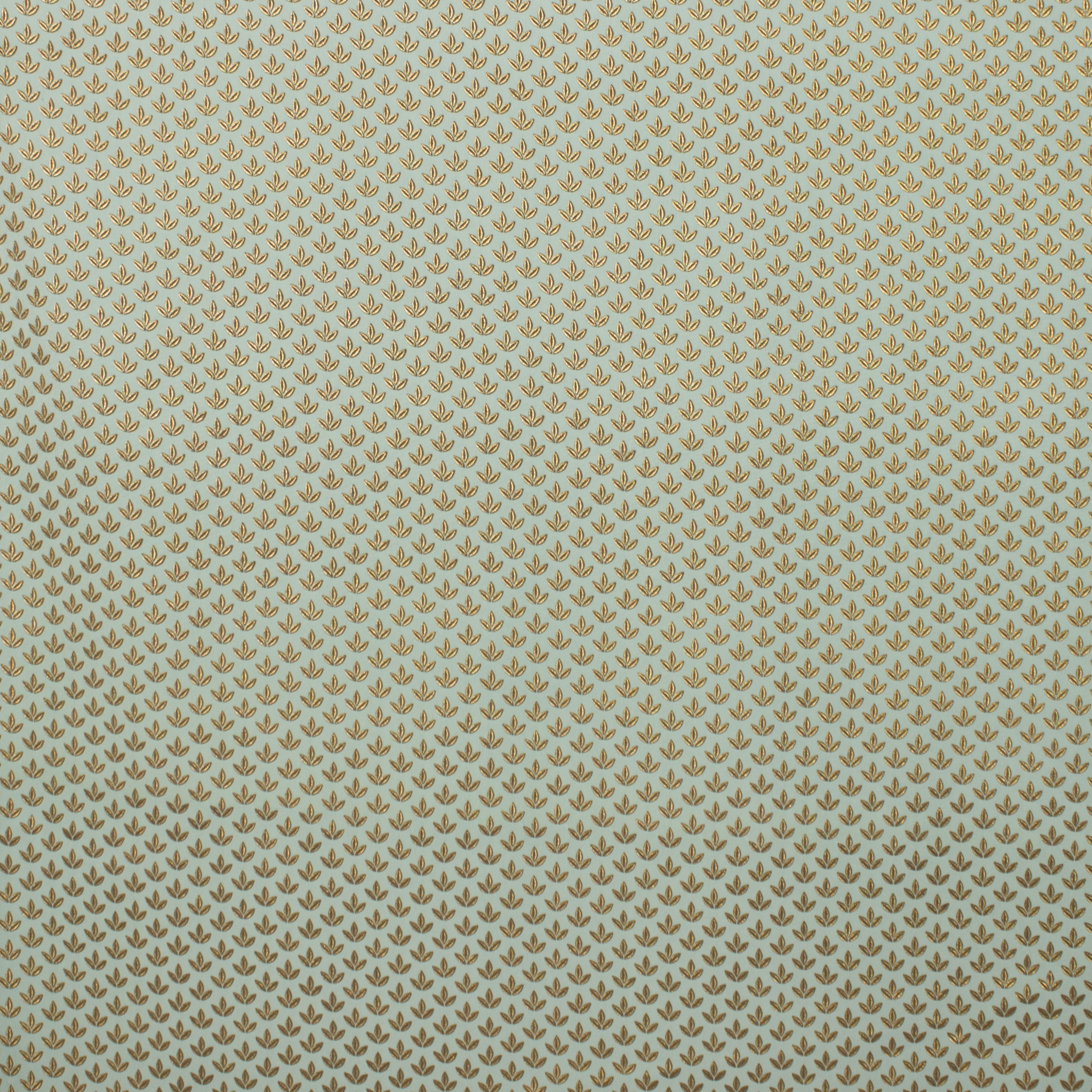 Munt polyester met gouden bladmotief