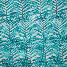 Wit / grijze stretchviscose met blad motief