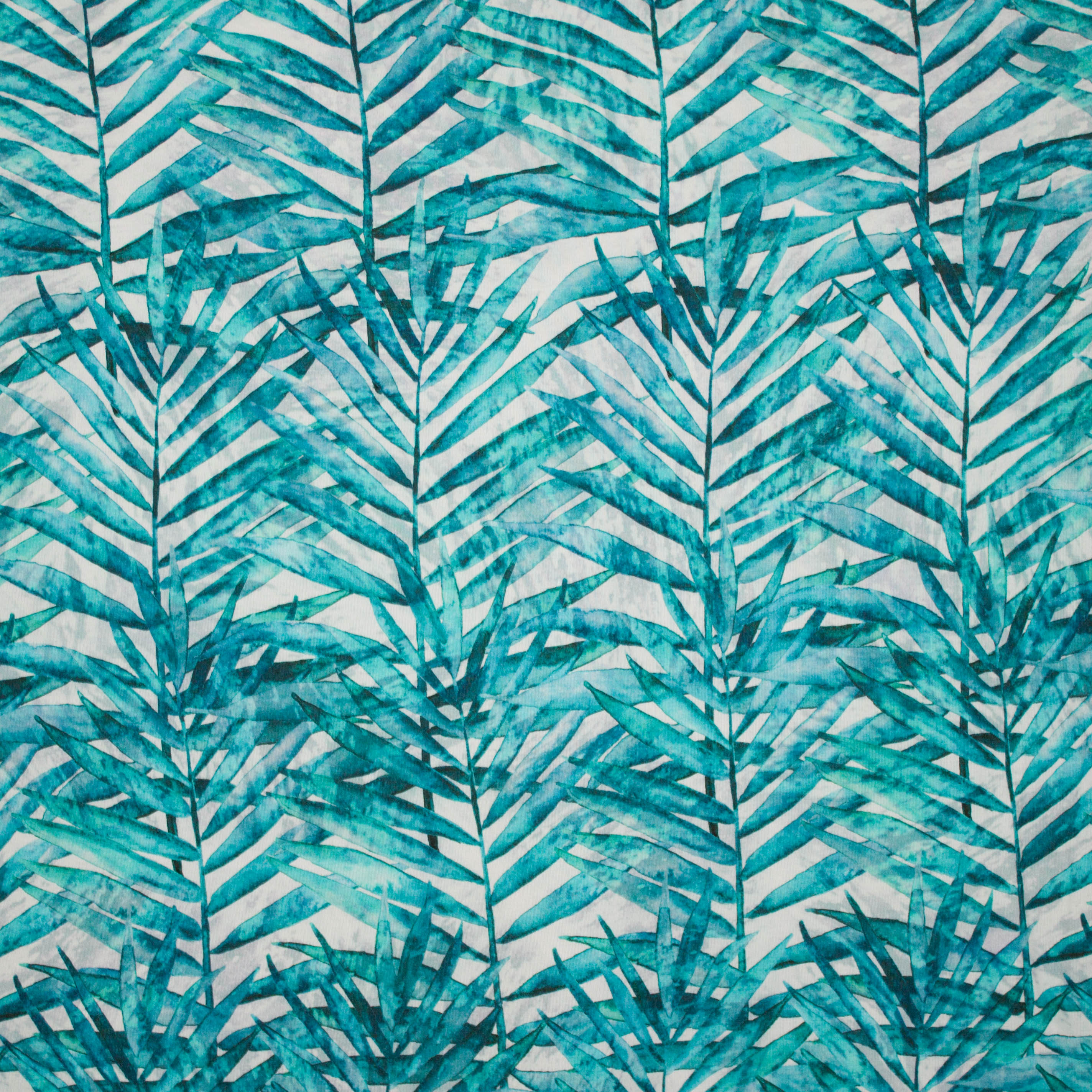 Wit / grijze stretchviscose met blad motief