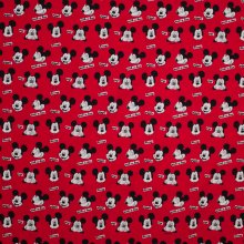 Rode tricot met  Mickey Mouse gezichtjes