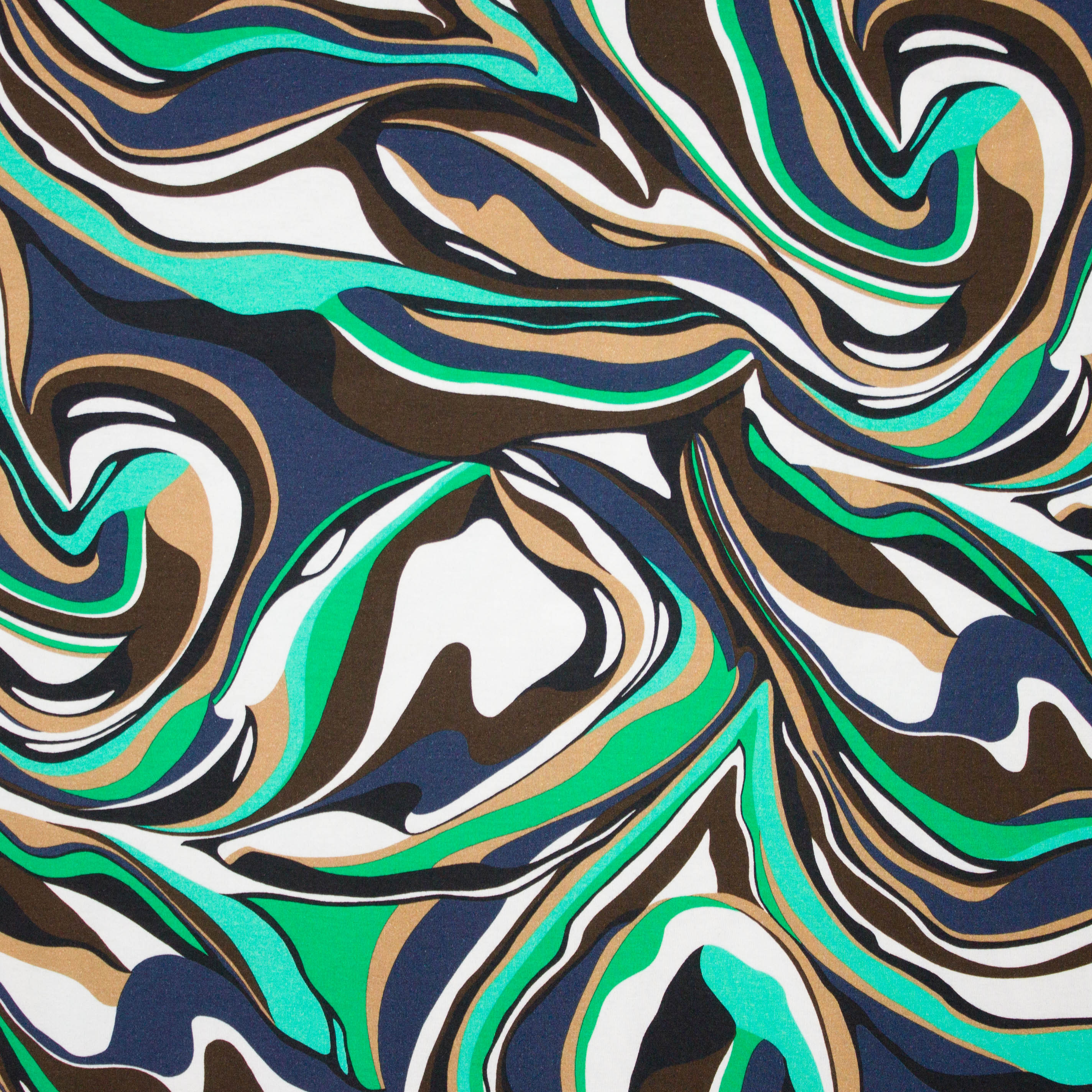 Soepele viscosetricot met abstract lijnen motief