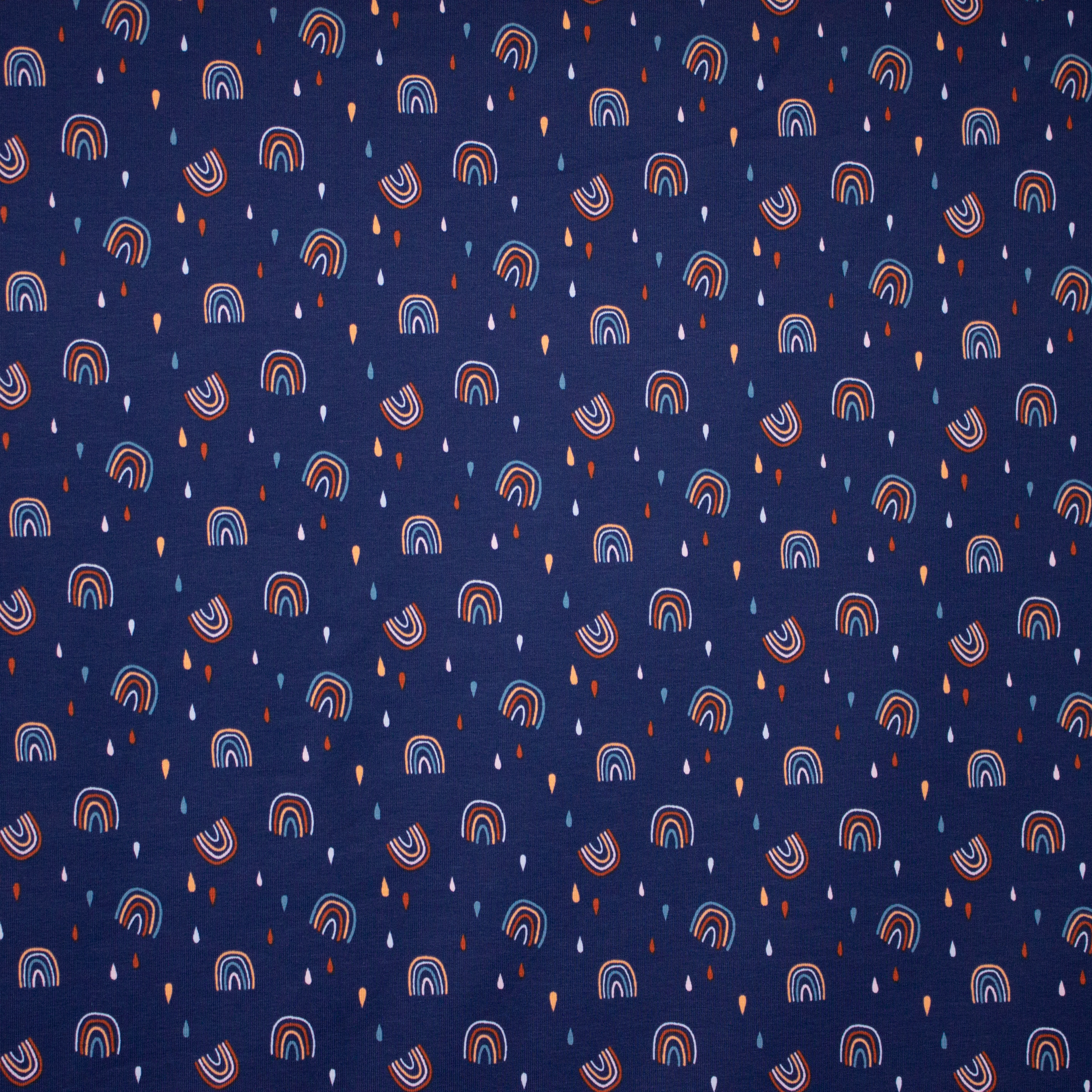 Blauwe Tricot met Regenboogjes