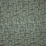 Groen gemeleerde french terry met abstract lijnenpatroon in zwart en gouden glitter