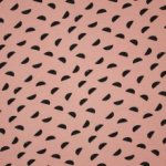 Zalmroze french terry met abstract motief van 'About Blue Fabrics'