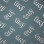 Blauwe tricot met zilveren glans tekst OH! van 'Hamburger Liebe'