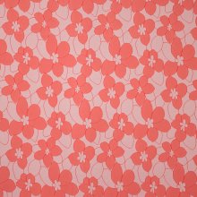 Polyester jacquard met zalmroze bloemen