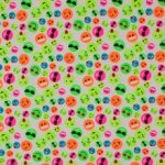 Witte tricot met smileys in neon
