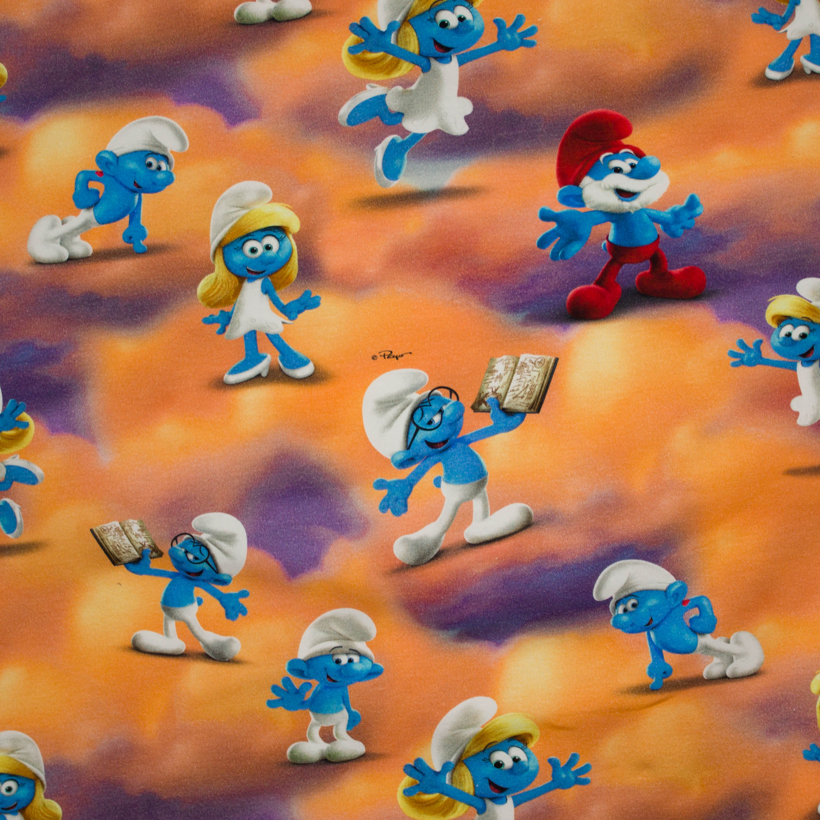 Tricot met smurfenmotief