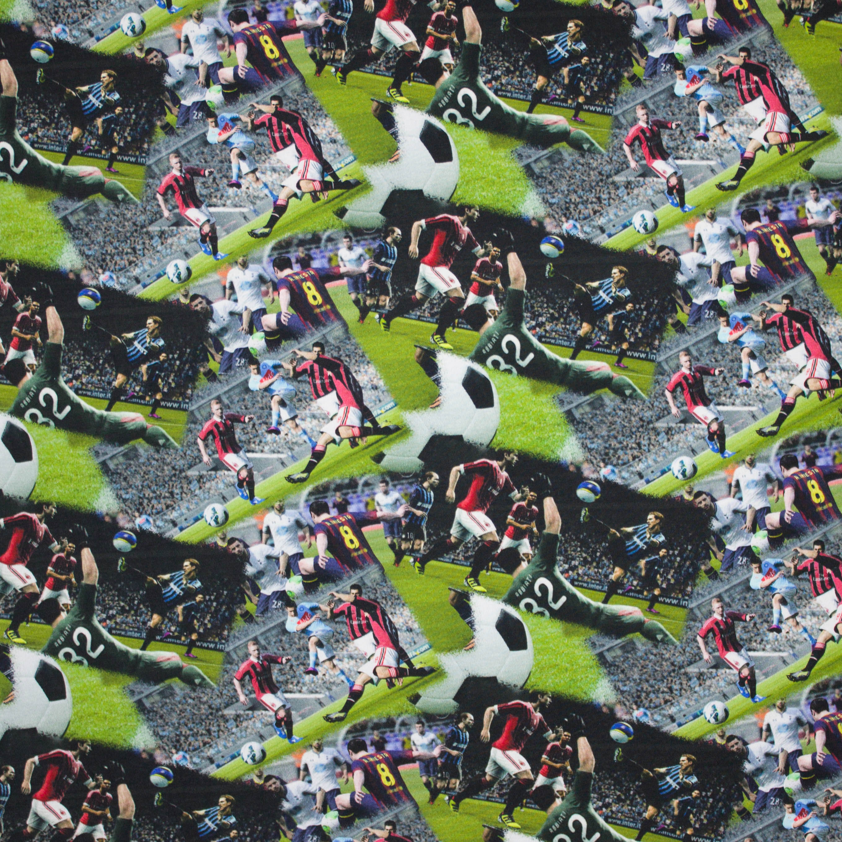 Tricot met fotoprint van voetbalmatch