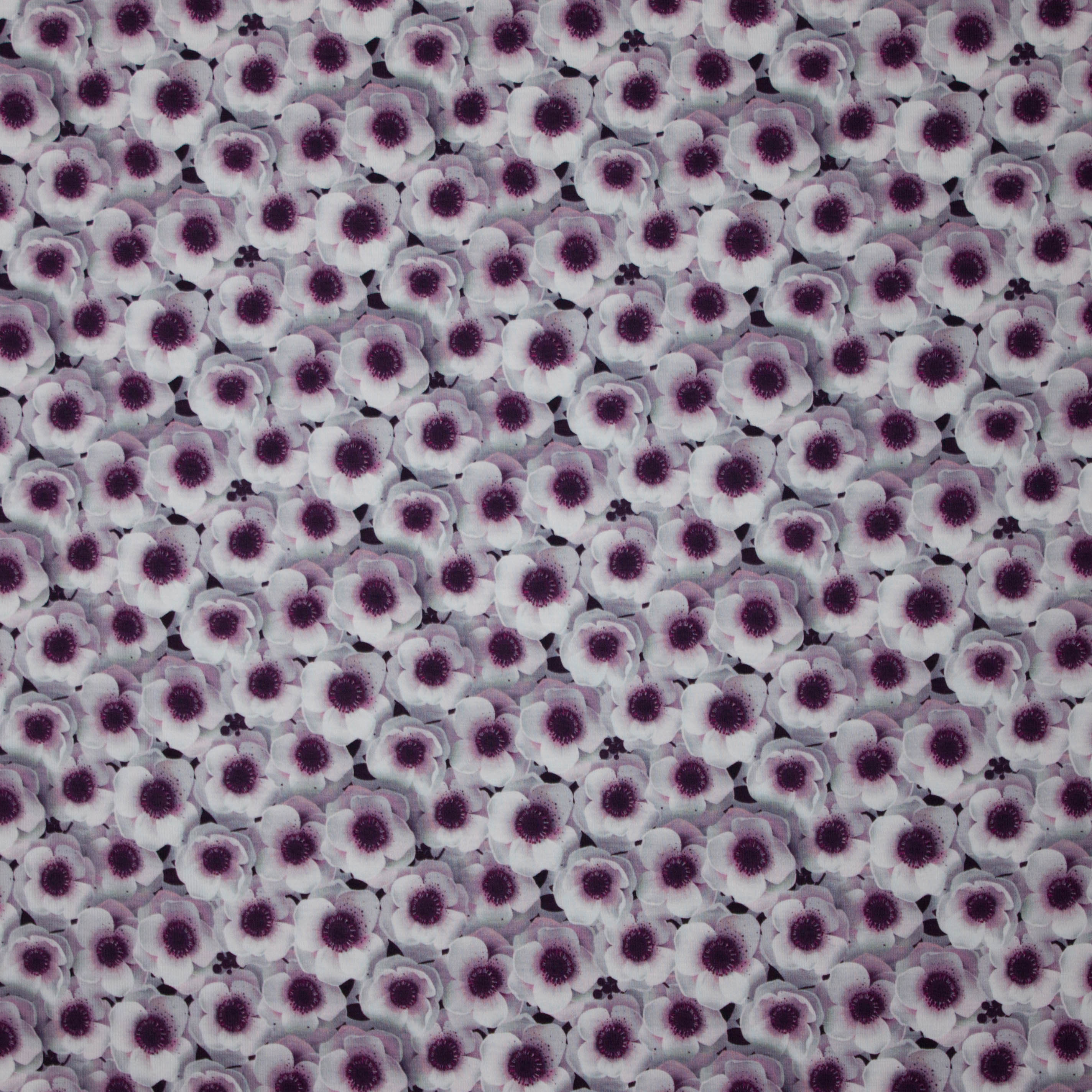Tricot met bloemenmotief lila
