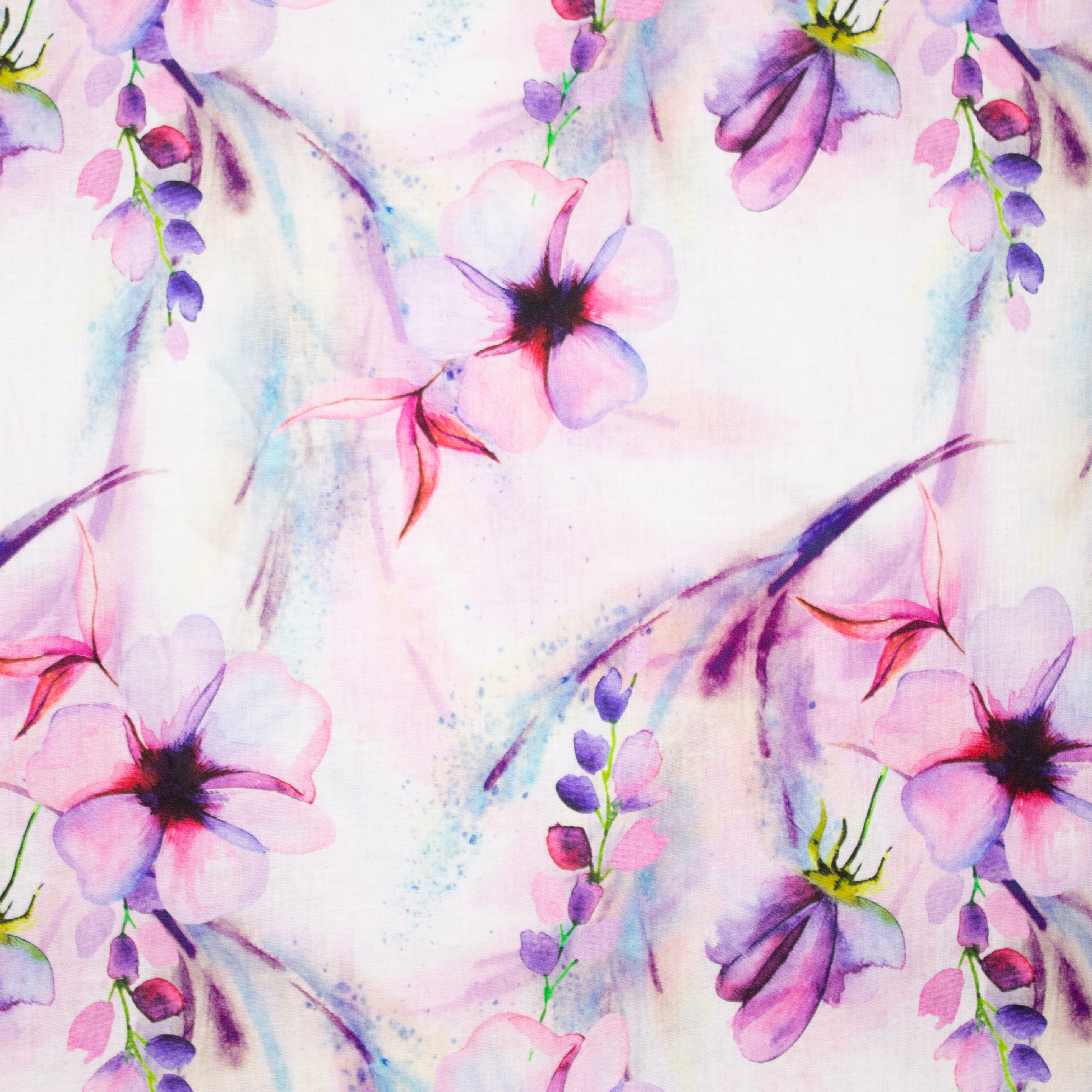 Linnen met Fuscia Bloemen