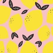 Roze french terry met citroenen van 'About Blue Fabrics'