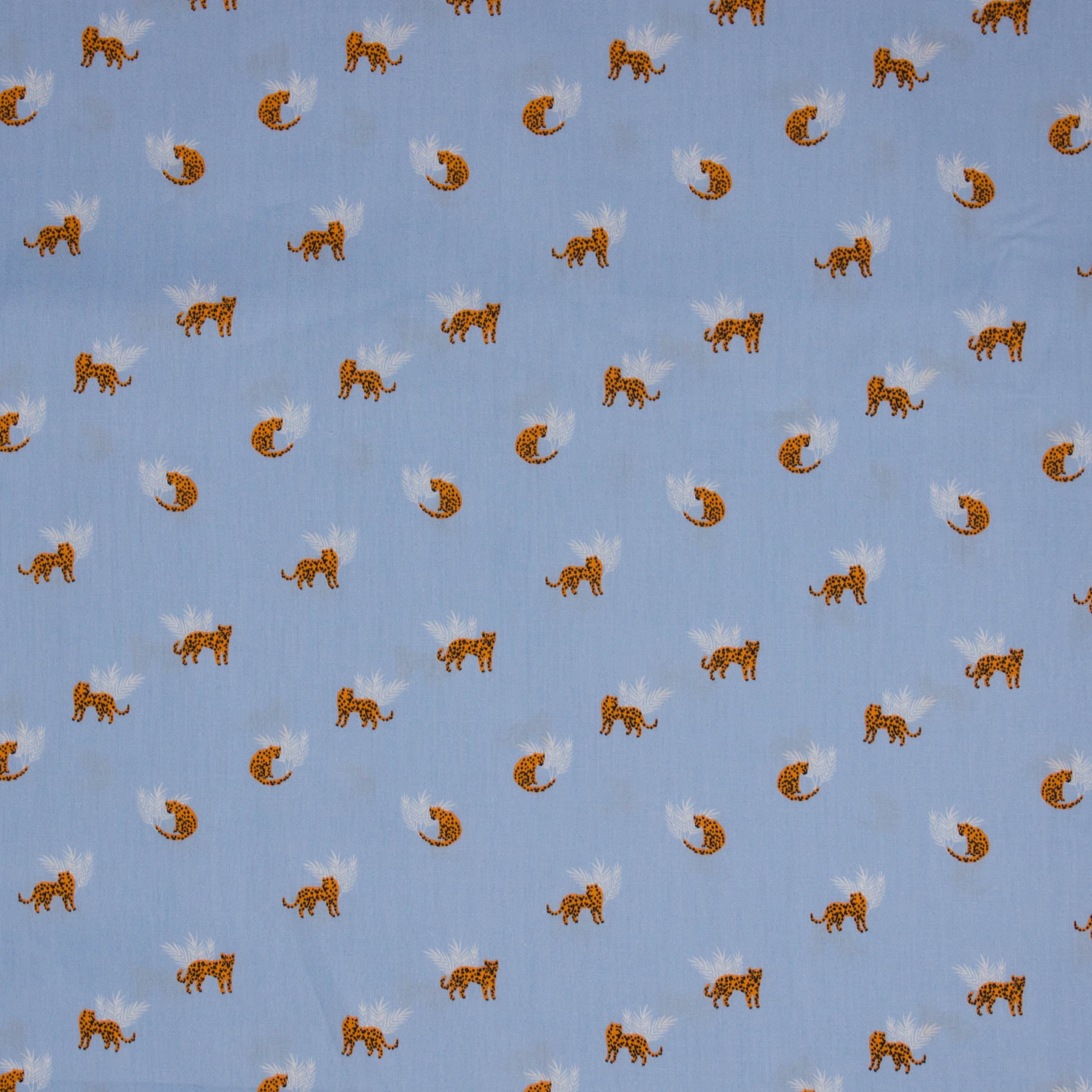 Blauw katoentje met tijgers