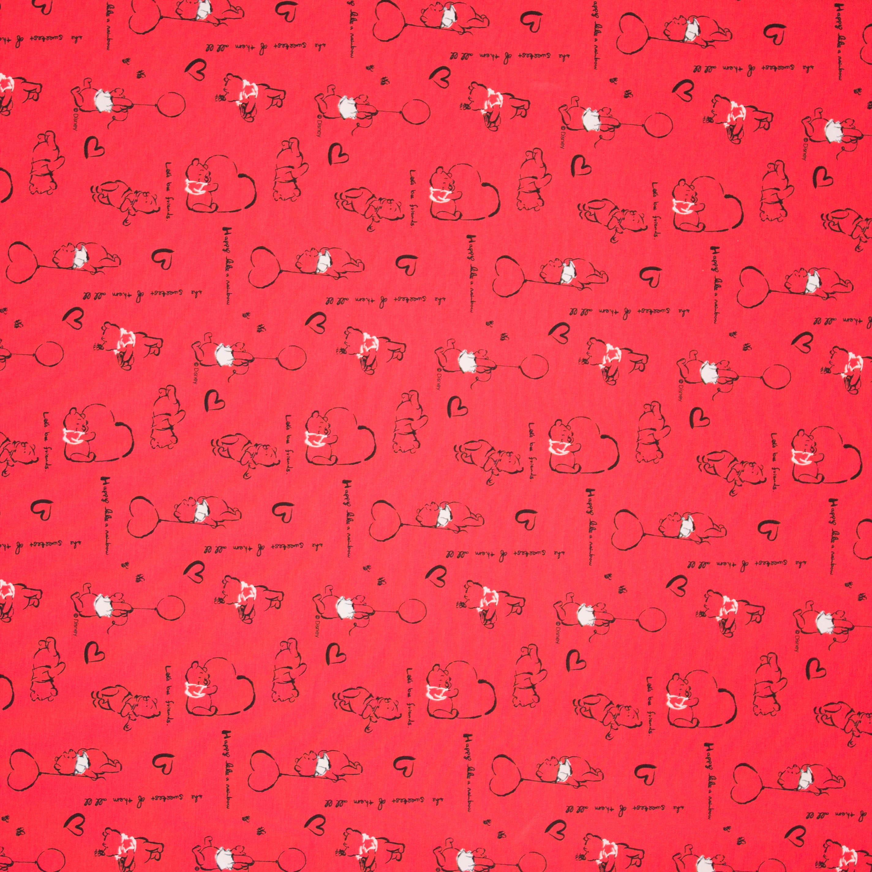 Rode tricot met beer Poeh motief